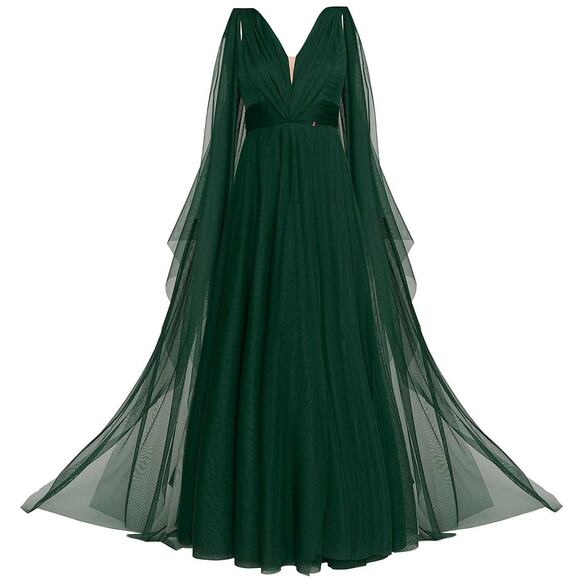 Angelika Jozefczyk 'Terracotta' Green Tulle Evening Gown Size 2 - NWT